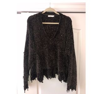 LUSH- Distressed Chenille Sweater